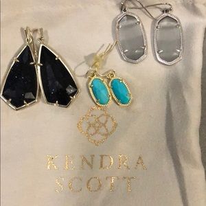 Three Pairs of Kendra Scott Earrings